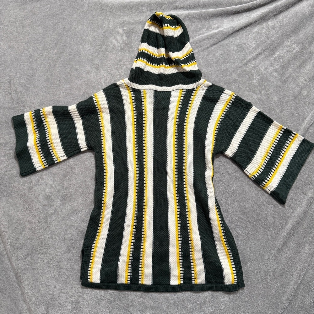 NFL Green Bay Packers Knit Baja Hoodie - Green, White & Yellow Size Medium - Picture 6 of 8